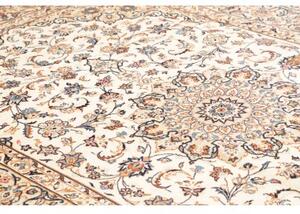 Tappeto Kashan Medaglione Floreale Avorio Blu 197x300 Cm