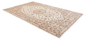 Tappeto Kashan Medaglione Floreale Avorio Blu 197x300 Cm