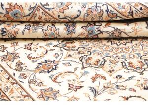Tappeto Kashan Medaglione Floreale Avorio Blu 197x300 Cm