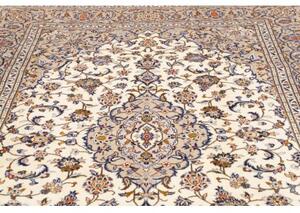 Tappeto Kashan Medaglione Floreale Beige Blu 204x298 Cm