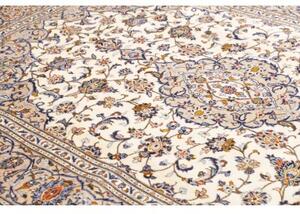 Tappeto Kashan Medaglione Floreale Beige Blu 204x298 Cm