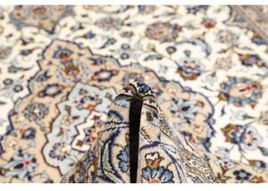 Tappeto Kashan Medaglione Floreale Avorio Blu 197x304 Cm