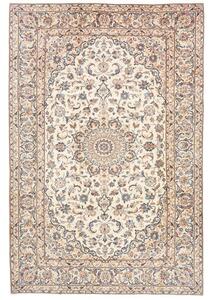 Tappeto Kashan Medaglione Floreale Avorio Blu 197x300 Cm