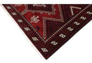 Tappeto Lori Geometrico Rosso Scuro Nero 215x305 Cm