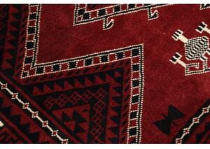 Tappeto Lori Geometrico Rosso Scuro Nero 215x305 Cm