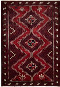 Tappeto Lori Geometrico Rosso Scuro Nero 215x305 Cm