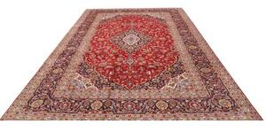 Tappeto Ardakan Medaglione Floreale Rosso Blu Scuro 252x354 Cm
