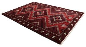 Tappeto Lori Geometrico Rosso Scuro Nero 215x305 Cm