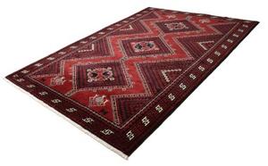 Tappeto Lori Geometrico Rosso Scuro Nero 215x305 Cm