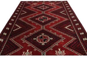 Tappeto Lori Geometrico Rosso Scuro Nero 215x305 Cm