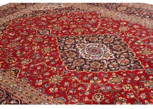 Tappeto Ardakan Medaglione Floreale Rosso Blu Scuro 252x354 Cm
