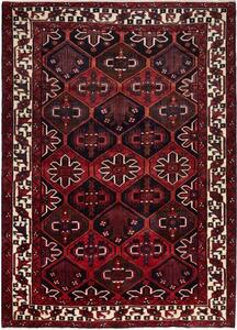 Tappeto Lori Stilizzato Rosso Scuro Nero 207x283 Cm