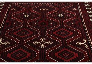 Tappeto Lori Geometrico Rosso Bordeaux Blu Scuro 176x263 Cm