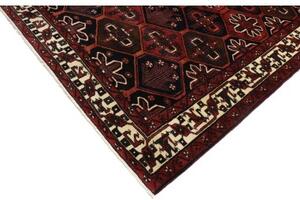 Tappeto Lori Stilizzato Rosso Scuro Nero 207x283 Cm