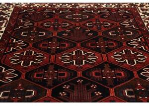 Tappeto Lori Stilizzato Rosso Scuro Nero 207x283 Cm