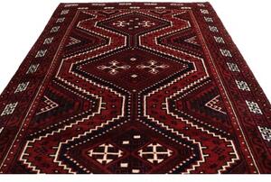 Tappeto Lori Geometrico Rosso Scuro Nero 225x320 Cm