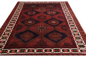 Tappeto Lori Geometrico Rosso Blu Scuro 200x270 Cm