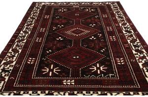 Tappeto Lori Stilizzato Rosso Scuro Nero 228x317 Cm