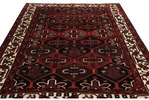 Tappeto Lori Stilizzato Rosso Scuro Nero 207x283 Cm