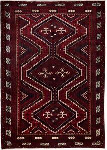 Tappeto Lori Geometrico Rosso Scuro Nero 225x320 Cm