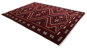 Tappeto Lori Geometrico Rosso Scuro Nero 225x320 Cm