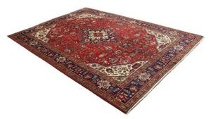 Tappeto Tabriz Stilizzato Rosso Blu Scuro 198x287 Cm