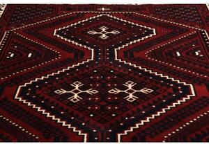 Tappeto Lori Geometrico Rosso Scuro Nero 222x310 Cm