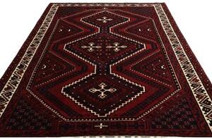 Tappeto Lori Geometrico Rosso Scuro Nero 222x310 Cm