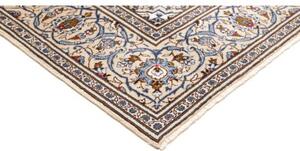 Tappeto Kashan Medaglione Floreale Avorio Blu 196x293 Cm
