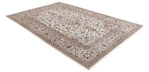 Tappeto Kashan Medaglione Floreale Avorio Blu 196x293 Cm