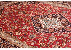 Tappeto Ardakan Medaglione Floreale Rosso Blu Scuro 227x334 Cm