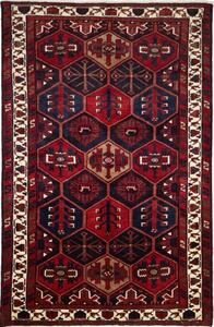 Tappeto Lori Geometrico Rosso Blu Scuro 174x266 Cm