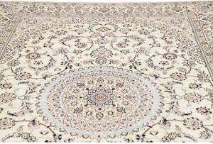 Tappeto Nain 9la Medaglione Floreale Avorio Blu 204x298 Cm