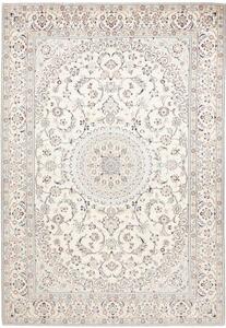 Tappeto Nain 9la Medaglione Floreale Avorio Blu 204x298 Cm