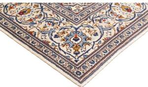 Tappeto Kashan Medaglione Floreale Avorio Blu 195x293 Cm