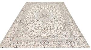 Tappeto Nain 9la Medaglione Floreale Avorio Blu 204x298 Cm