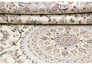 Tappeto Nain 9la Medaglione Floreale Avorio Blu 204x298 Cm