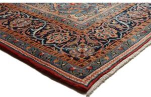 Tappeto Sarough Medaglione Floreale Rosso Corallo Blu Notte 270x370 Cm