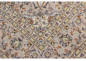 Tappeto Kashan Medaglione Floreale Avorio Blu Scuro 240x357 Cm