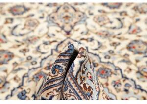 Tappeto Kashan Medaglione Floreale Avorio Blu 195x293 Cm