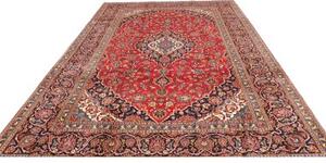 Tappeto Ardakan Medaglione Floreale Rosso Blu Scuro 247x357 Cm