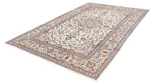 Tappeto Kashan Medaglione Floreale Avorio Blu 195x293 Cm