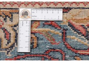 Tappeto Sarough Medaglione Floreale Rosso Corallo Blu Notte 270x370 Cm