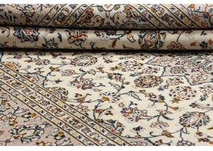 Tappeto Kashan Medaglione Floreale Avorio Blu Scuro 240x357 Cm