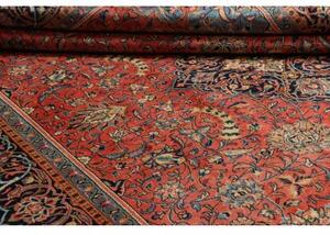 Tappeto Sarough Medaglione Floreale Rosso Corallo Blu Notte 270x370 Cm