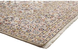Tappeto Kashan Medaglione Floreale Avorio Blu Scuro 240x357 Cm