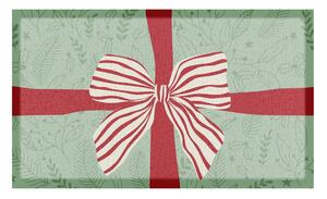 Zerbino in plastica riciclata a tema natalizio 40x70 cm Red & White Stripe Bow – Artsy Doormats
