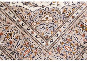 Tappeto Kashan Medaglione Floreale Avorio Blu 203x320 Cm