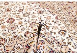Tappeto Kashan Medaglione Floreale Avorio Blu Scuro 200x305 Cm