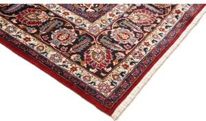 Tappeto Mashad Medaglione Floreale Rosso Blu Scuro 243x340 Cm